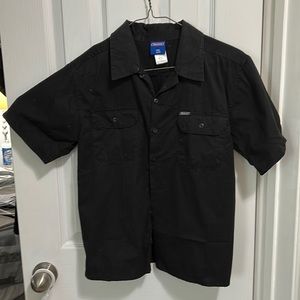 Dickies Brand Short Sleeve Dress Shirt, SZ 8 - 10, 100% Cotton, Black EUC